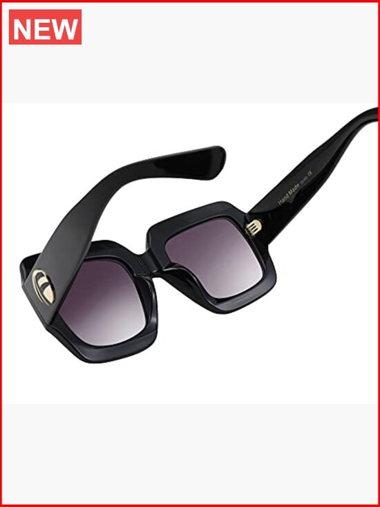 Retro Square Oversized Sunglasses for Women Vintage Inspired Shades main image 5